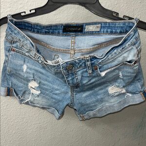Aeropostale Light Blue Ripped Denim Shorts